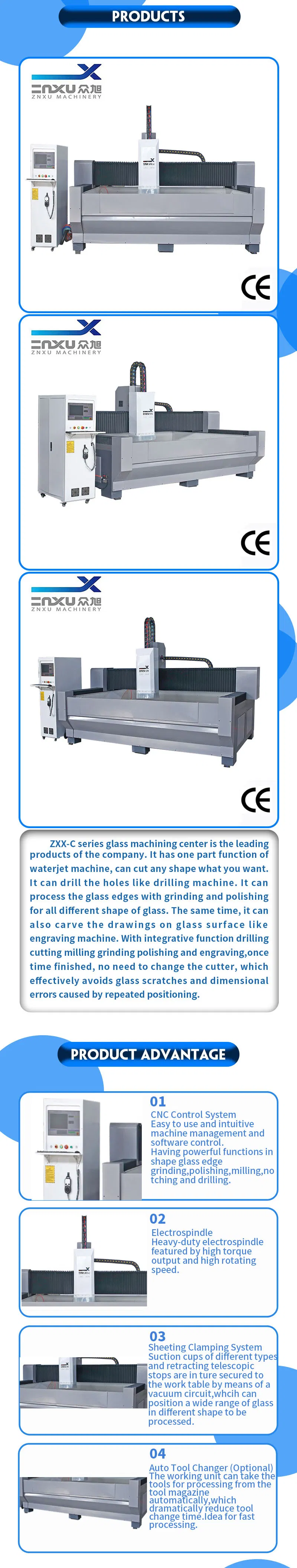 CNC Special Shape Glass Edging Polishing Center Zxx-C3018