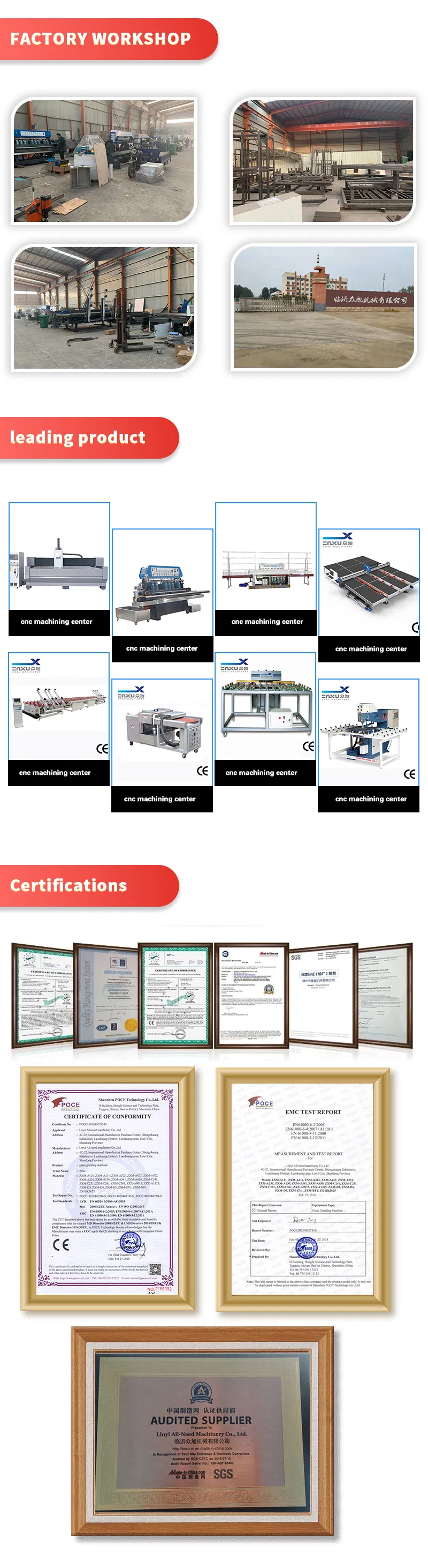 Direct Sales Zxx-C3018 Durable Glass Machining Center with Drilled Holes