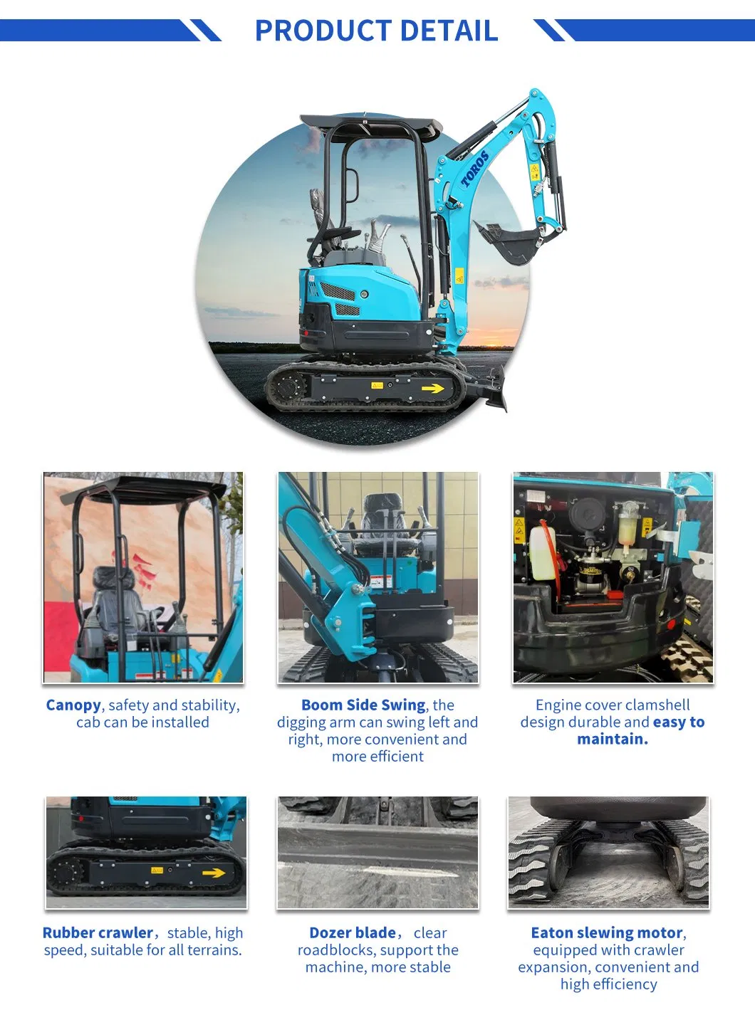 Free Shipping 1800kg 1.8t Mini Excavator with CE/EPA Certificate with Competitive Price on Sale