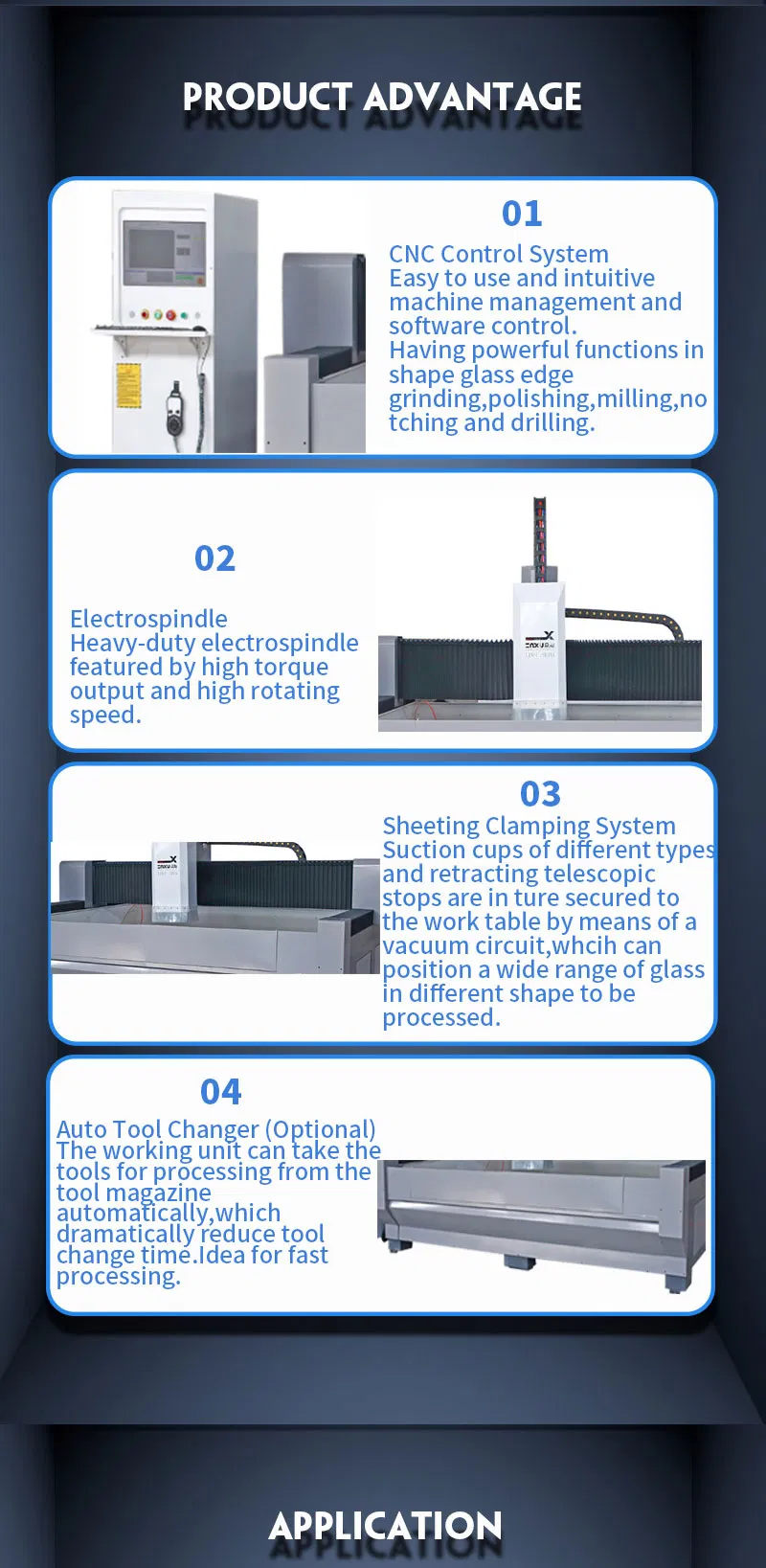 High Quality Zxx-C3018 CNC Glass/ Acrylic/Ceramic Tiles/Rock Plates Working Center