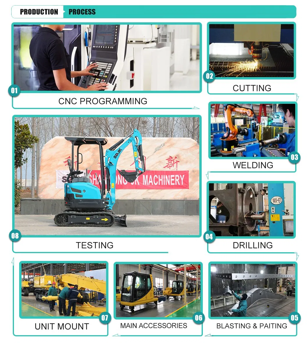 Sdjk 2ton Excavator with Swing Boom and Telescopic Lower Frame