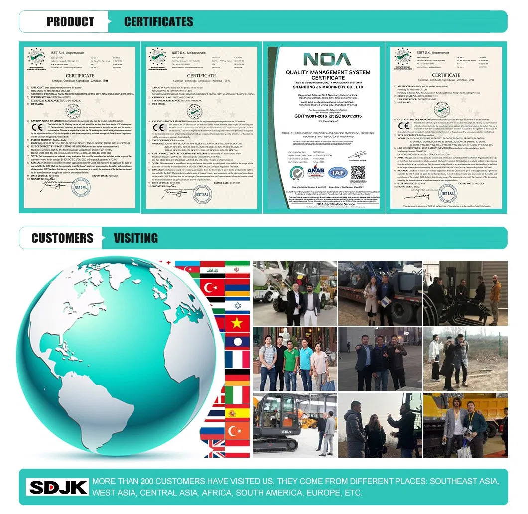 Sdjk 2ton Excavator with Swing Boom and Telescopic Lower Frame